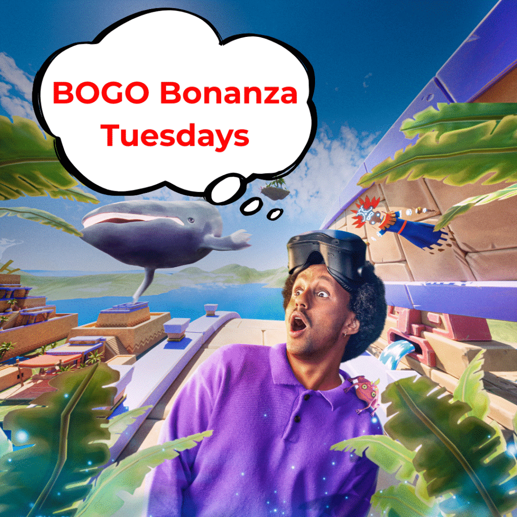 Promotion, Tuesdays, BOGO, Book any session and get free extra 15 minutes, Book One Get One Free